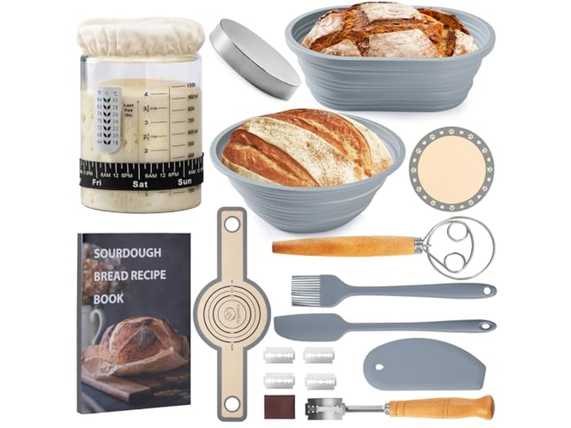 سلال تخمير الخباز قماش قطني كتاني بنقشة فنية