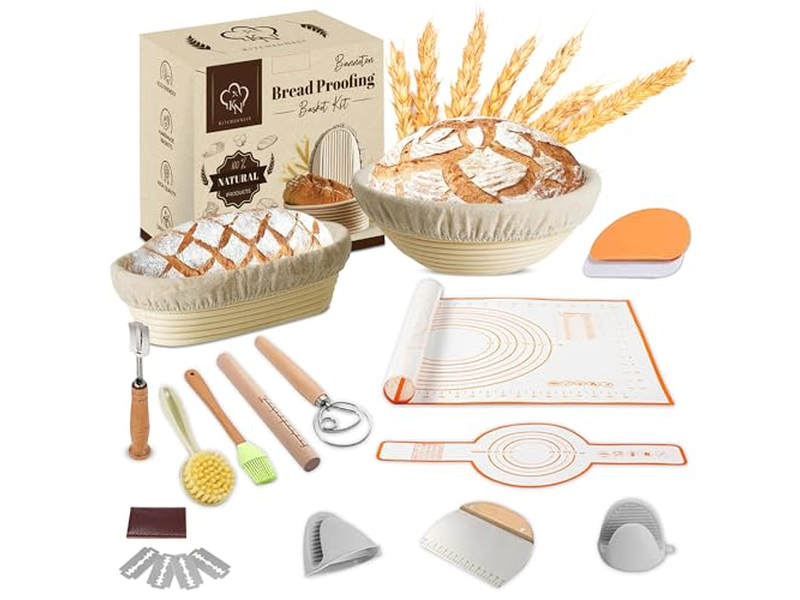 أدوات خبز حصائر سلة خبز خشبية للتخمير مع غطاء رئيسي