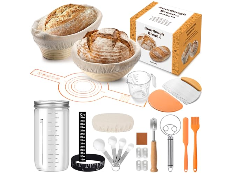 سلة تخمير بانيتون كبيرة بيضاوية خبز 25 سم 10 بوصات دائرية فاخرة