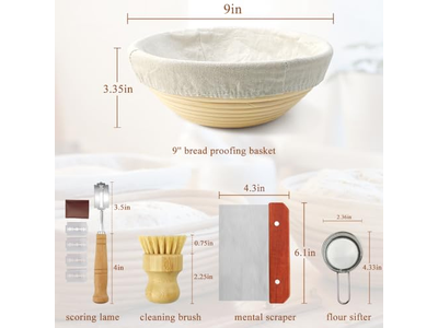 سلال تخمير بانيتون بلاستيكية طبيعية مجموعة خبز يدوية