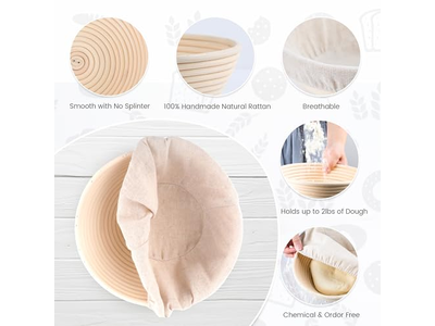 بانيتون ويكر ويلو 6 بوصات سلة تخمير بانيتون بينيتون خيزران