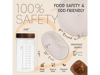 سلة كبيرة للهدايا خبز قطعتين سكين منزلي بطانة تخمير سيليكا