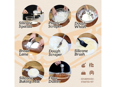 سلة كبيرة للهدايا خبز قطعتين سكين منزلي بطانة تخمير سيليكا