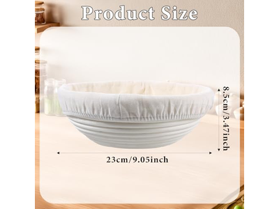 سلة خبز مع غطاء سلال تخمير قماش التخمير