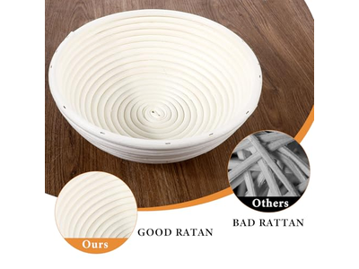 سلة خبز مع غطاء سلال تخمير قماش التخمير