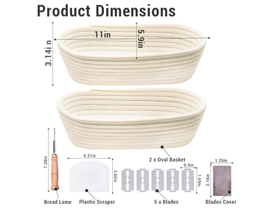 سلة خبز مع حجر تدفئة بطانة 5 بوصات مستلزمات صنع بانيتون