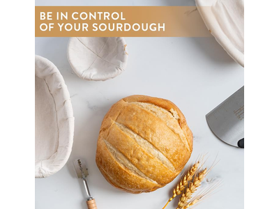 سلال الخبز للتقديم مع سلة تخمير الروطان البيضاوية القماشية