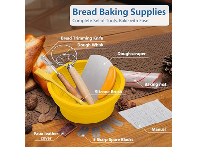 وعاء عجين الخبز المثلث مع ملحقات بانيتون سلة التخمير