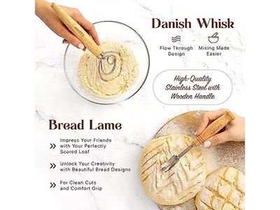 مجموعة أدوات خلط الخبز ومكشطة العجين للخبز مع قماش بلاستيكي للخباز