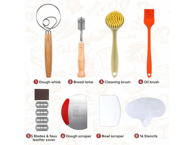 سلة تخمير الخبز دائرية وبيضاوية للتخمير عبوتين 9 بوصات خبز بلاستيكي