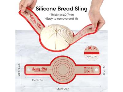 سلة تخمير الخبز دائرية وبيضاوية للتخمير عبوتين 9 بوصات خبز بلاستيكي