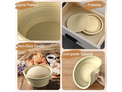 سلة أعواد الخبز لتخمير الخبز الحرفي القابل للغسل