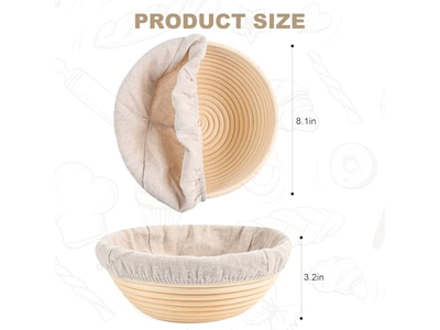 بانيتون عالي الجودة للخبز الفرنسي بطانة كتان دائرية صغيرة للكرواسون