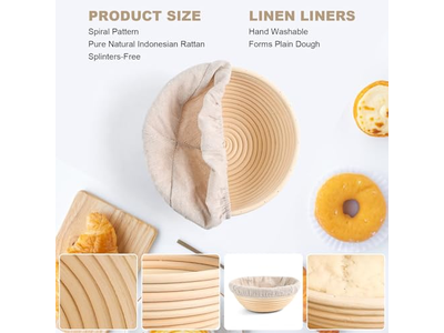 بانيتون عالي الجودة للخبز الفرنسي بطانة كتان دائرية صغيرة للكرواسون