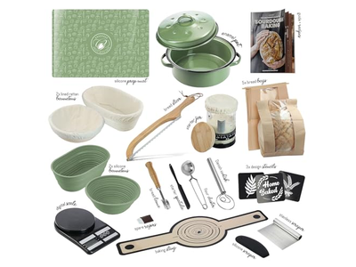 سلة تخمير الخبز 9 بوصات بقالب أوروبي للعجين المخمر