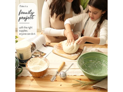 سلة تخمير الخبز 9 بوصات بقالب أوروبي للعجين المخمر