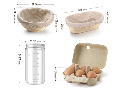 سلة تخمير بانيتون كبيرة بيضاوية خبز 25 سم 10 بوصات دائرية فاخرة