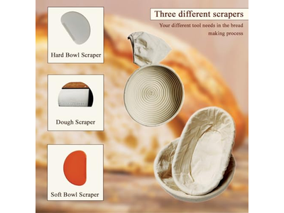 سلة خبز بينيتون قابلة لإعادة الاستخدام مع غطاء تخمير مصغر