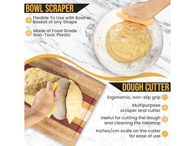 سلة تخمير بينيتون دائرية قماش خبز للخبز المنزلي مع غطاء