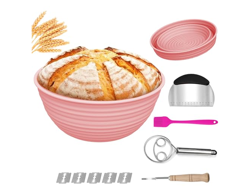 سلة تخمير الخبز القابلة لإعادة الاستخدام لخميرة العجين المخمر مع غطاء قماشي