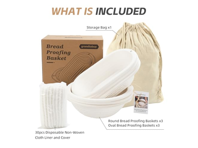 صينية خبز العجين المخمر من قصب البانيتون وأوعية تقديم 9 بوصات من الخوص