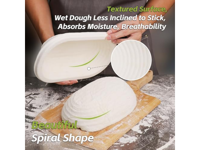 صينية خبز العجين المخمر من قصب البانيتون وأوعية تقديم 9 بوصات من الخوص