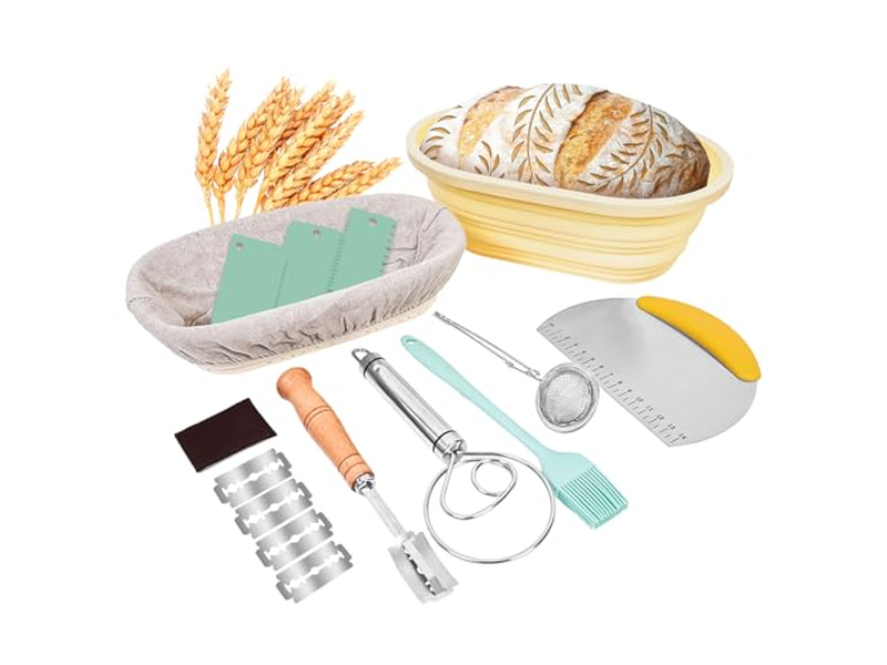 وعاء مكشطة العجين لخبز العجين المخمر سلة دائرية صغيرة 10 بوصات