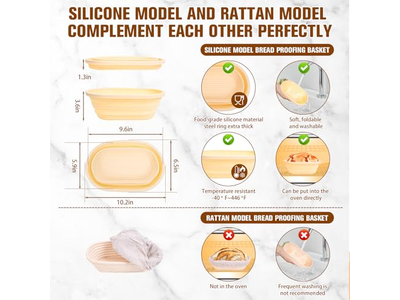 وعاء مكشطة العجين لخبز العجين المخمر سلة دائرية صغيرة 10 بوصات