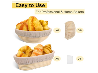 بطانات قماشية للسلال سلة تقديم خبز دائرية مع مجموعة مصغرة للحرف