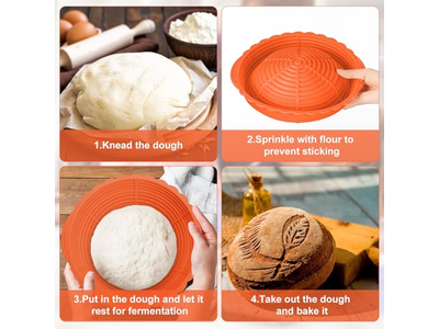 سلة تخمير الخبز بانيتون مجموعة من 2 سلال تخمير بانيتون 10 بوصات